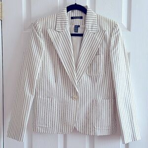Striped White Linen Jacket by Ralph Lauren